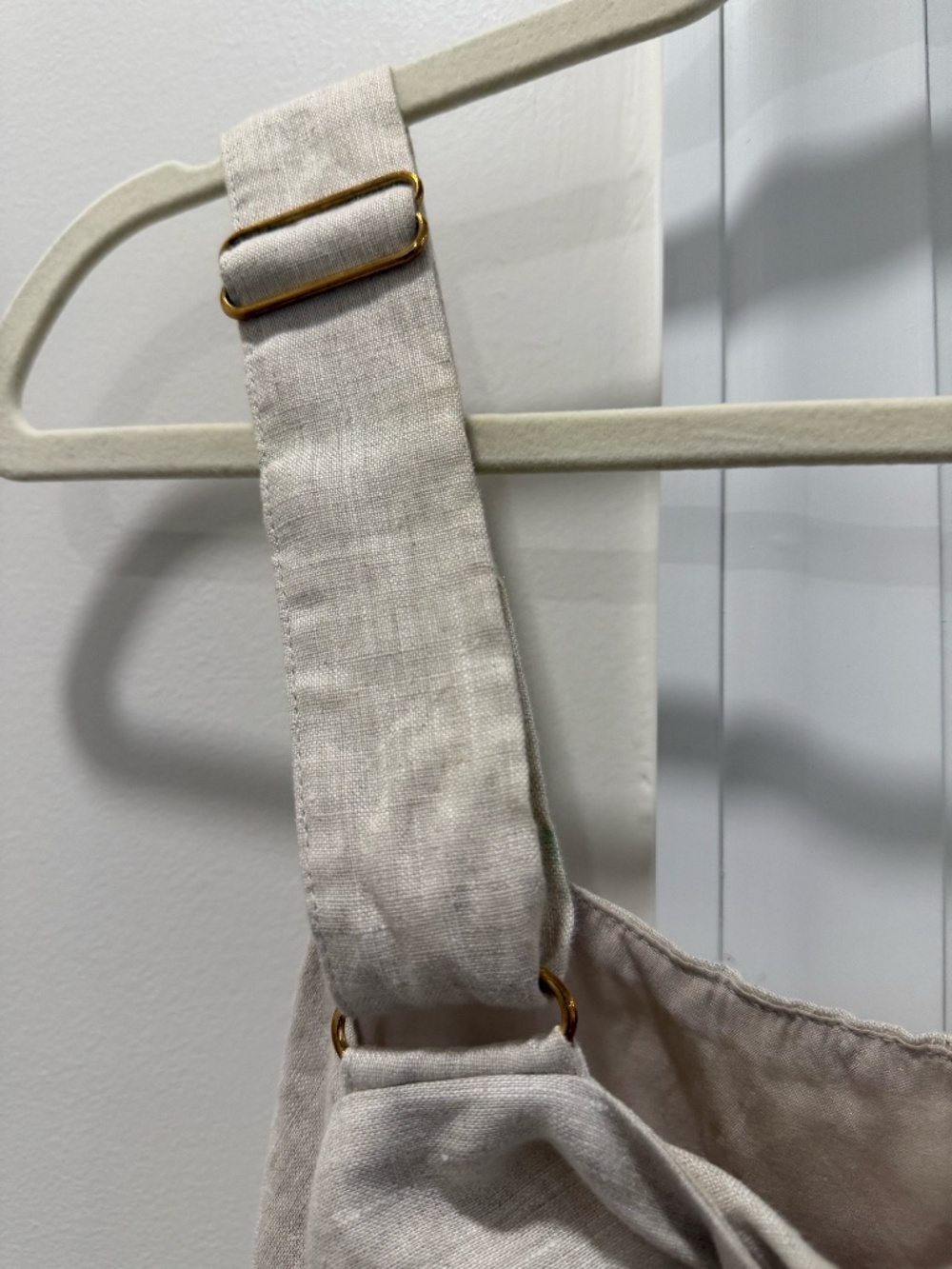 DISHH Tan/Cream Linen Babydoll Top | US 4 - Picture 3 of 4